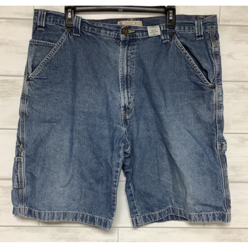 Levi Strauss Signature Cargo Carpenter Jean Shorts 12" W38 100% cotton Y2K
